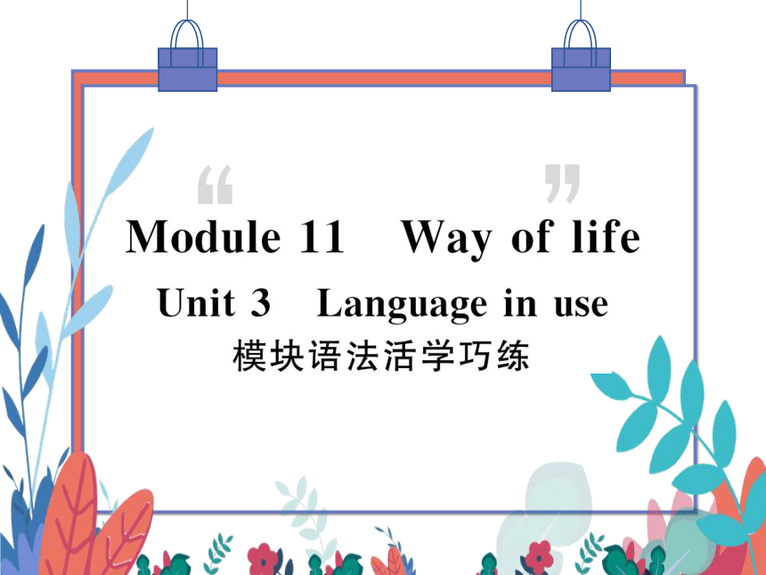【外研版】八上 Module11 Unit3 Language in use 模块语法活学巧练 习题课件