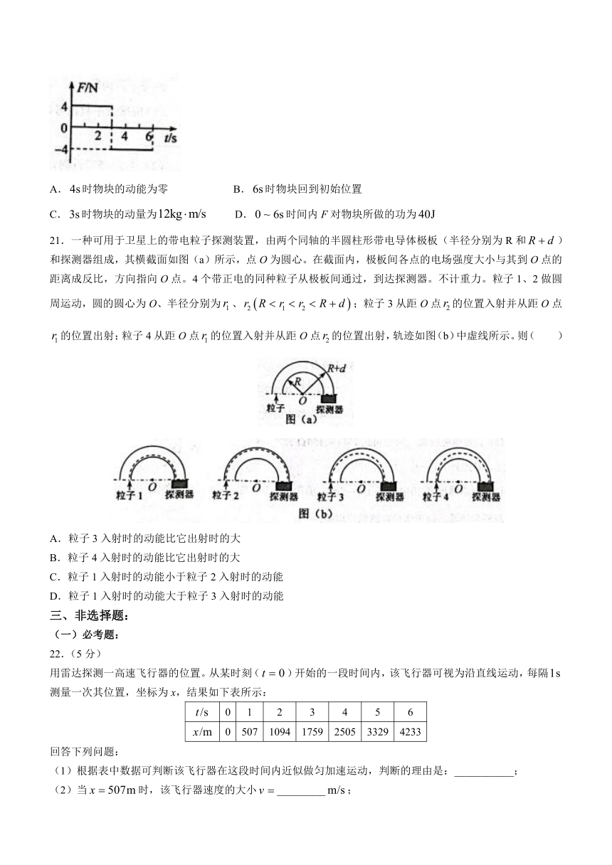 2022年全国乙卷理综物理高考真题（word版，含答案）