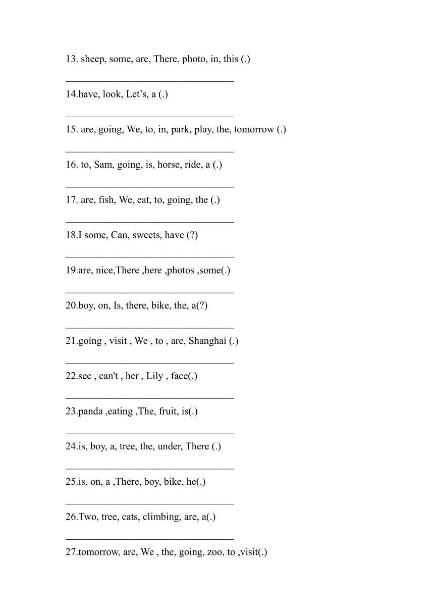 外研版（三起）四年级英语上册 单元专项 Module 7-Module 8  易错题专项 六 连词成句   （含答案）