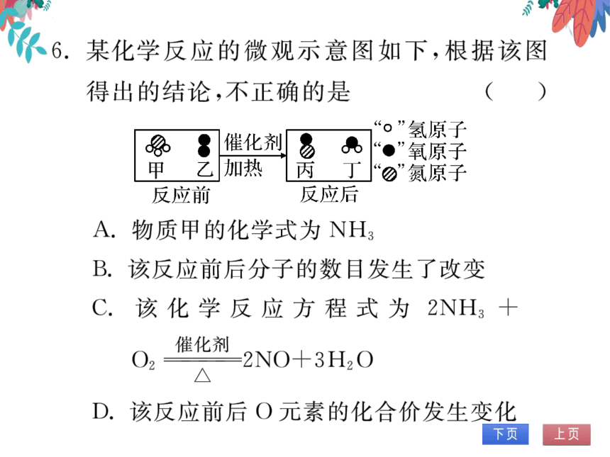 第5单元 化学方程式 专题训练十三 微观反应示意图 习题课件