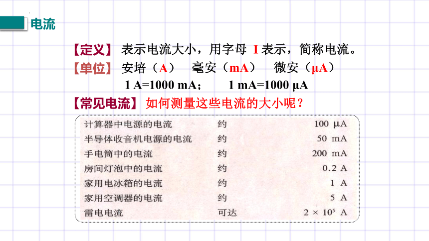 11.4 《电流》课件   2022-2023学年北师大物理九年级上册(共20张PPT)