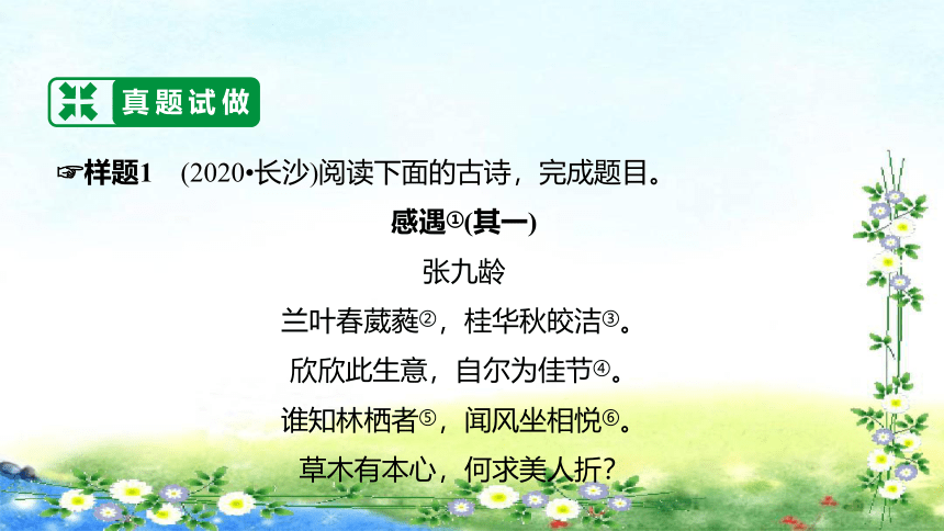 湖南省长沙市初中语文中考二轮专题复习--专题8 诗词鉴赏 课件（共132张PPT）