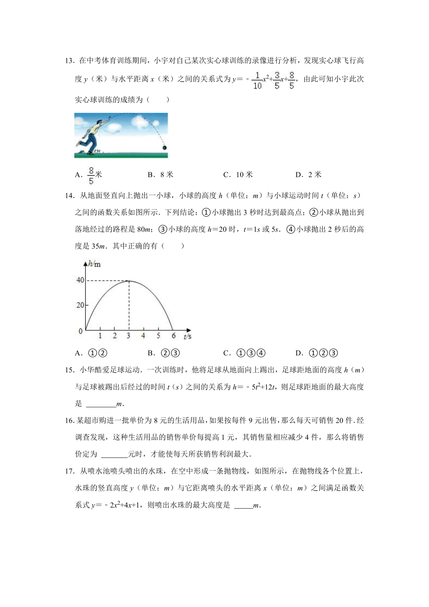 2021-2022学年北师大版九年级数学下册2.4二次函数的应用题型分类训练（Word版，附答案解析）