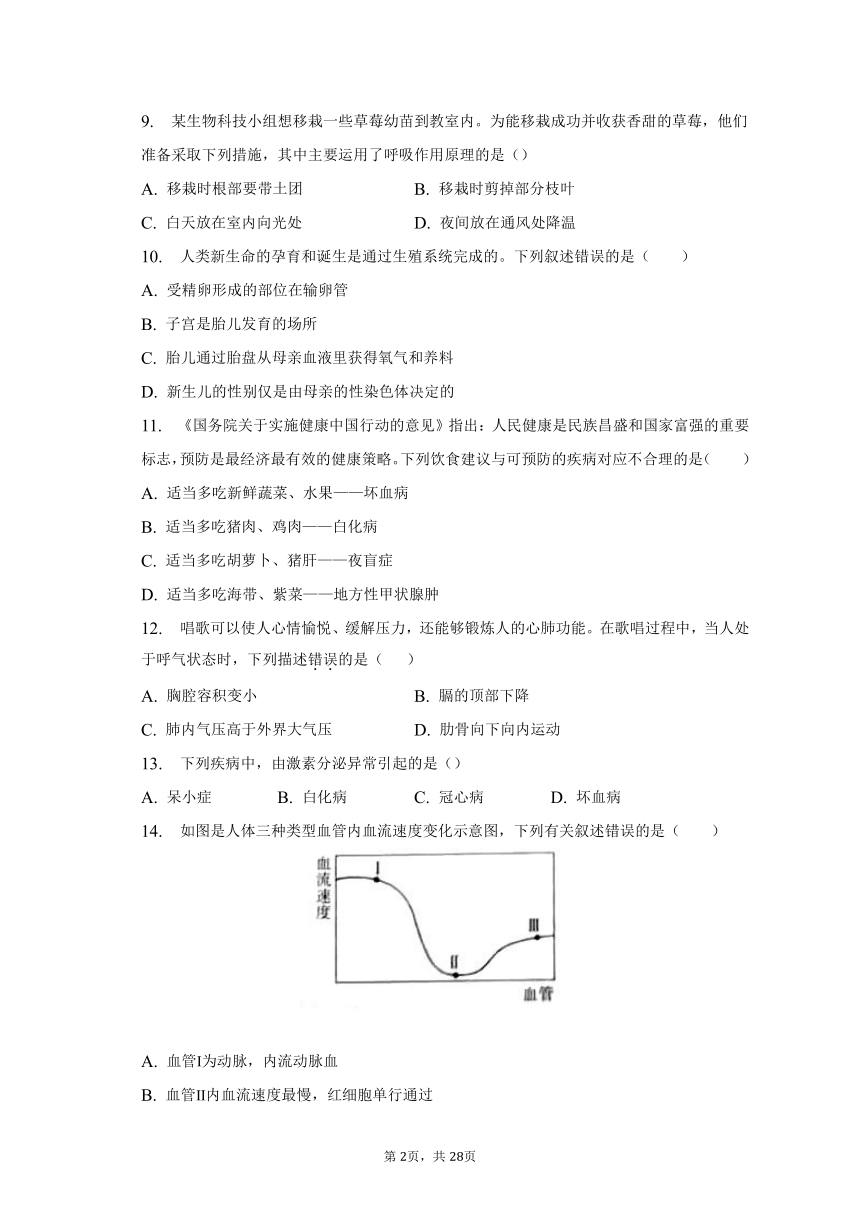 2023年海南省保亭县中考生物一模试卷（含解析）