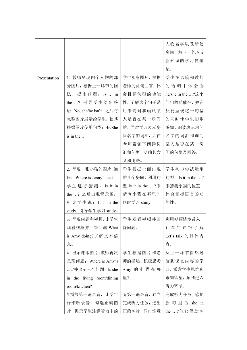 Unit 4My home A Let’s talk表格式教案