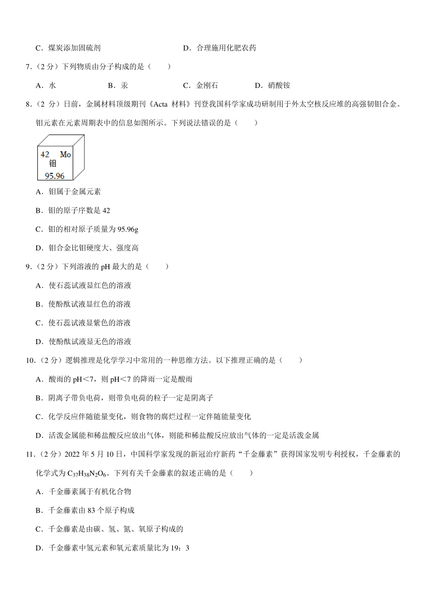 2022年山东省潍坊市中考化学试卷(图片版含解析）