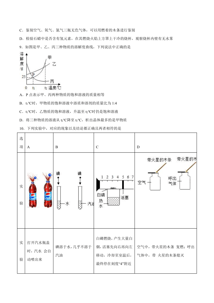 7.2物质溶解的量-2021-2022学年九年级化学科粤版（2012）下册（word版含解析）