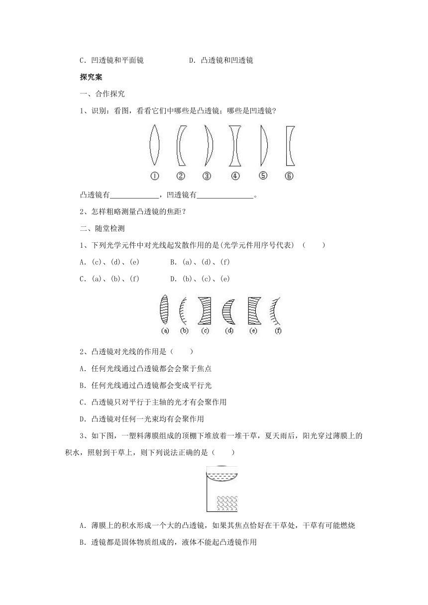 3.5奇妙的透镜 预习案2022-2023学年粤沪版物理八年级上册（有答案）