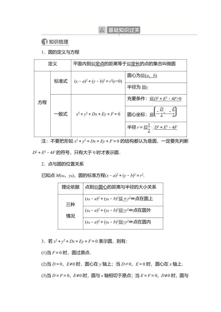 2023高考科学复习解决方案-数学(名校内参版)第九章  9.3圆的方程（Word版，含解析）