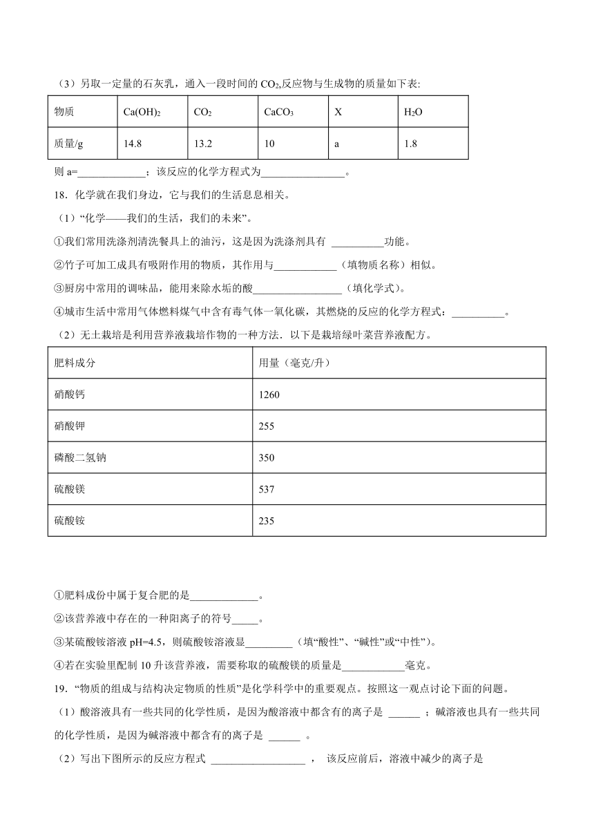 7.2几种常见的酸和碱随堂练习—2021_2022学年九年级化学仁爱版下册（word版含解析）