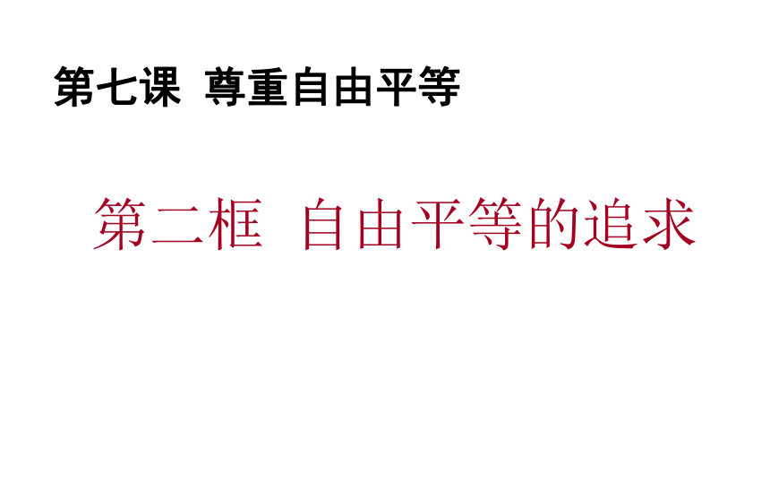 7.2 自由平等的追求  课件（13张PPT）-2023-2024学年统编版道德与法治八年级下册