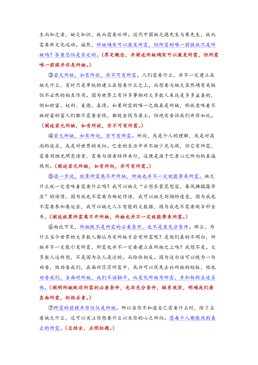 2023年上海浦东区高三二模作文解析（有所缺才会有所需）-2023年上海市各区高三二模语文作文详解与范文