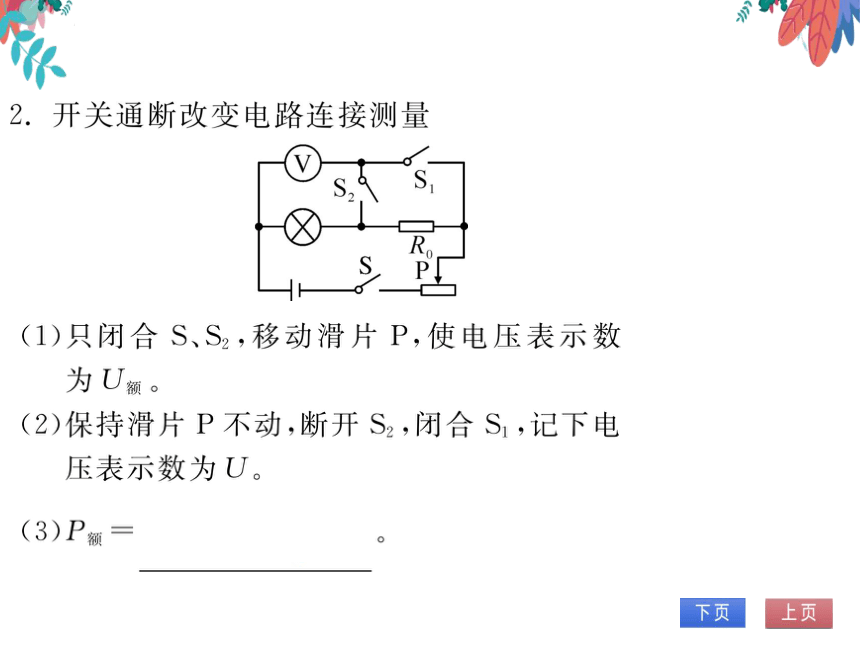 【人教版】物理九年级全册 第18章 专题十四 特殊方法测电功率  习题课件