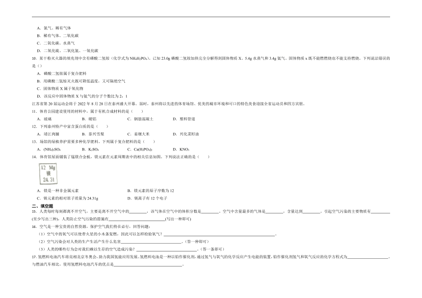 第十一单元 化学与社会发展 单元综合测试卷（含解析）—2022-2023学年九年级化学鲁教版下册