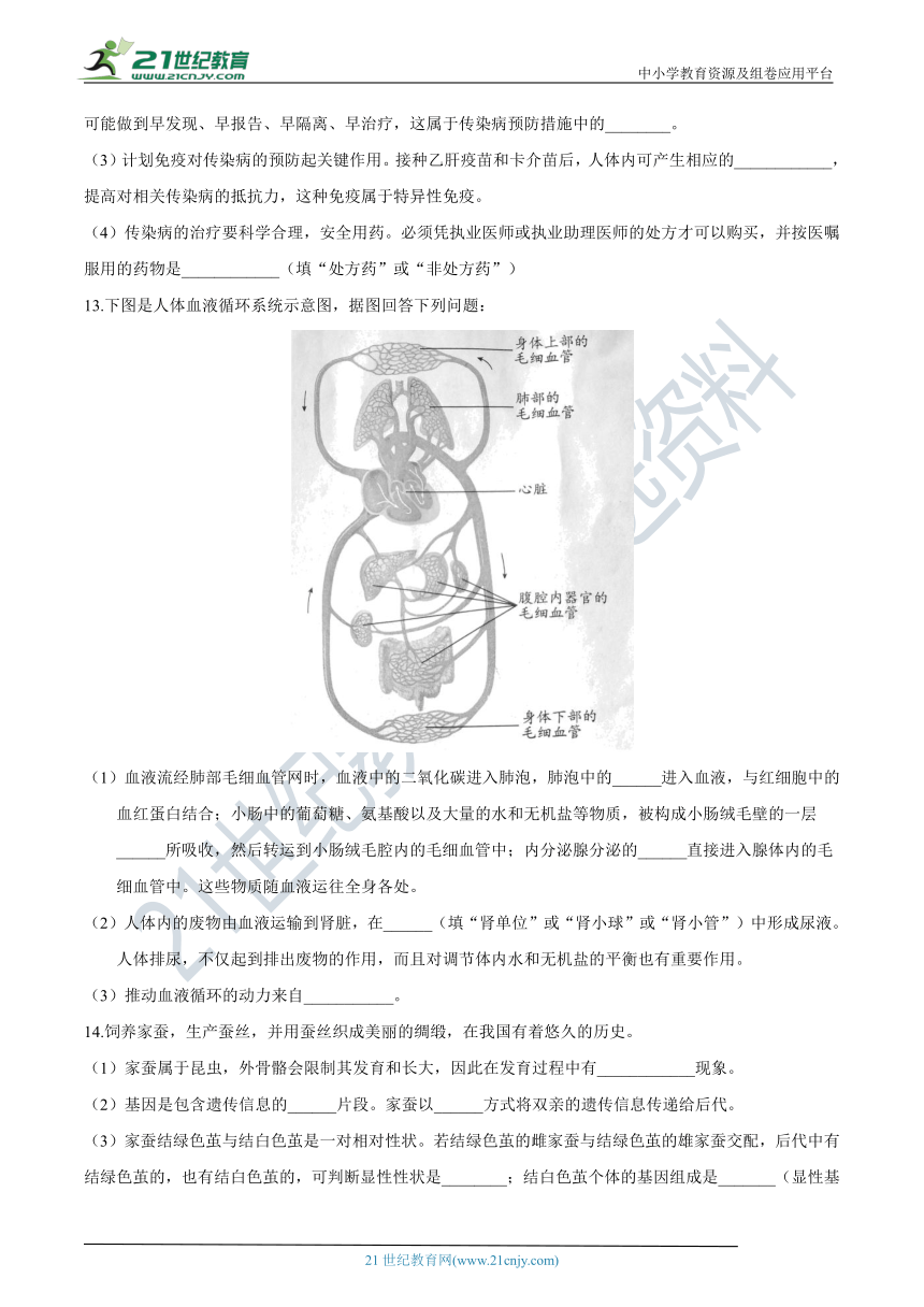 2020年安徽省中考生物真题详解审校版