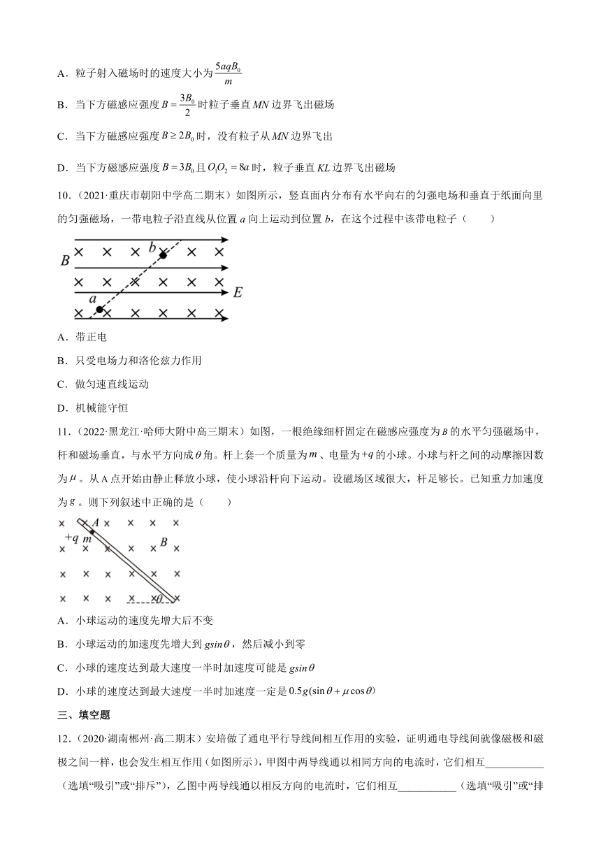 第一章 安培力与洛伦兹力 章末综合提升训练 （word版含答案）