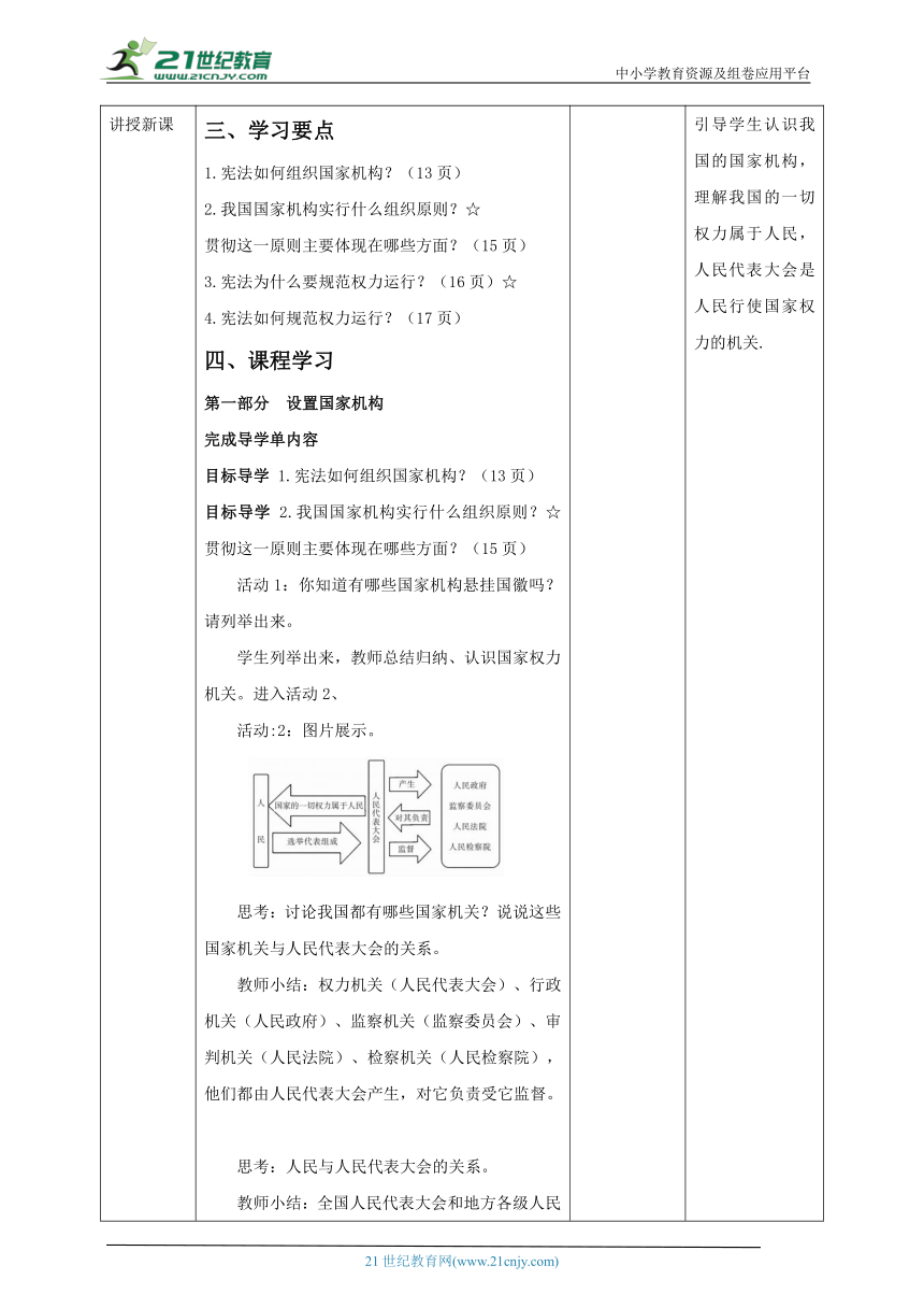 【核心素养目标】1.2 治国安邦的总章程  教学设计（表格式）