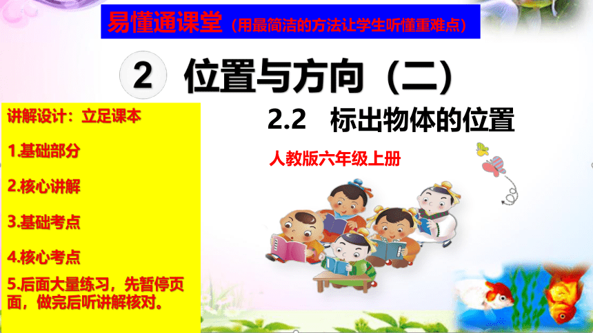 人教版六年级上册数学2.2标出物体的位置讲解视频+课本习题讲解+考点+PPT课件【易懂通课堂】