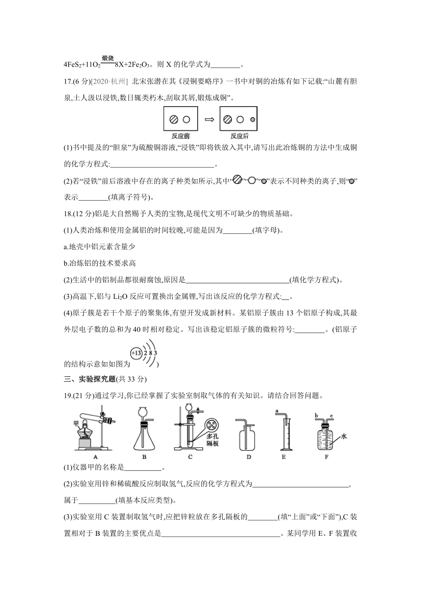 沪教版（全国）化学九年级上册课课练：第5章　金属的冶炼与利用  自我综合评价（word版  有答案）