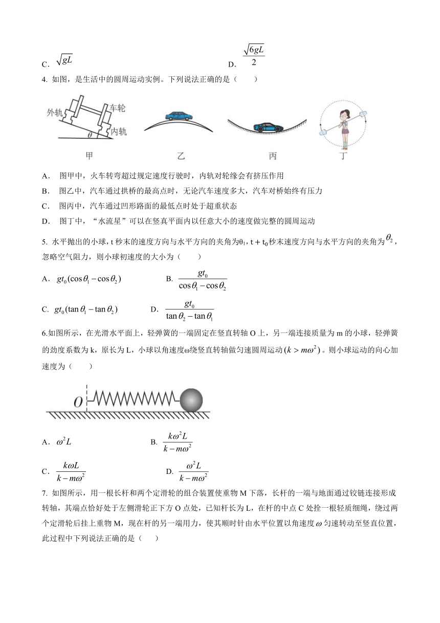 辽宁省沈阳市名校2022-2023学年高一下学期4月第一次月考物理试题（含答案）