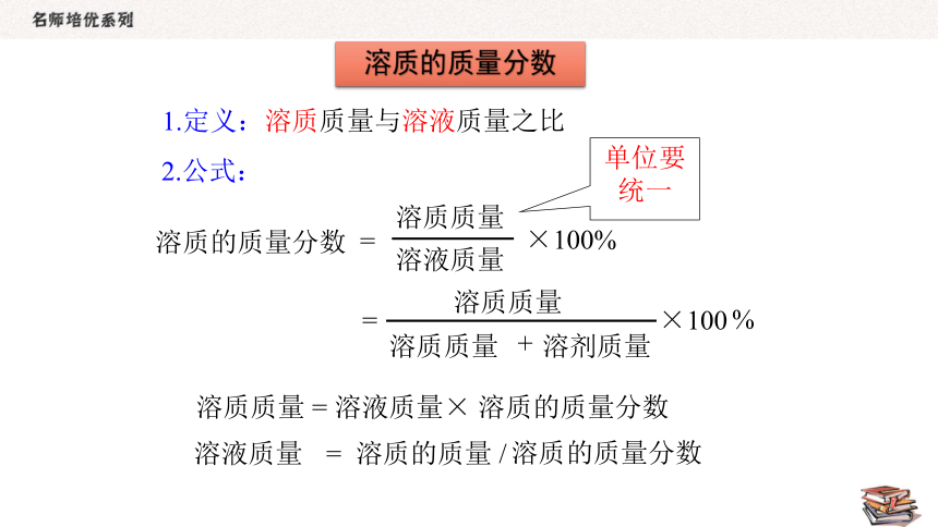 人教版化学九年级下册  9.1.1溶质的质量分数 同步课件（20张PPT）