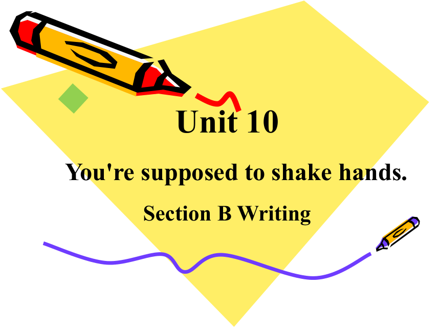 Unit 10 You're supposed to shake hands. Section B Writing 课件