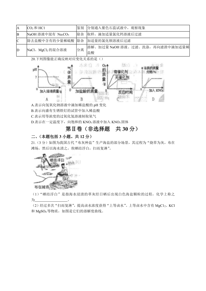 山东省泰安市新泰市2021-2022学年九年级上学期期中化学考试（word版 含答案）