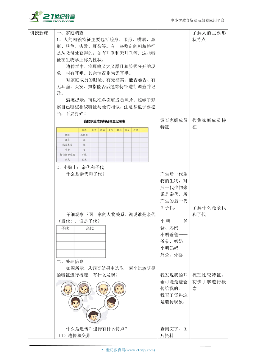 【核心素养目标】4.1《我像谁》教案