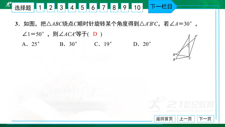 人教版九年级 单元卷（三） 旋转 习题课件（共38张PPT）