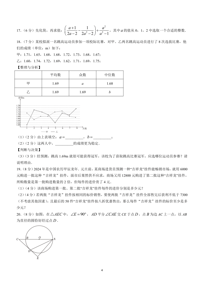 广东省深圳市外国语学校2023-2024学年九年级第六次月考数学试题(含答案)