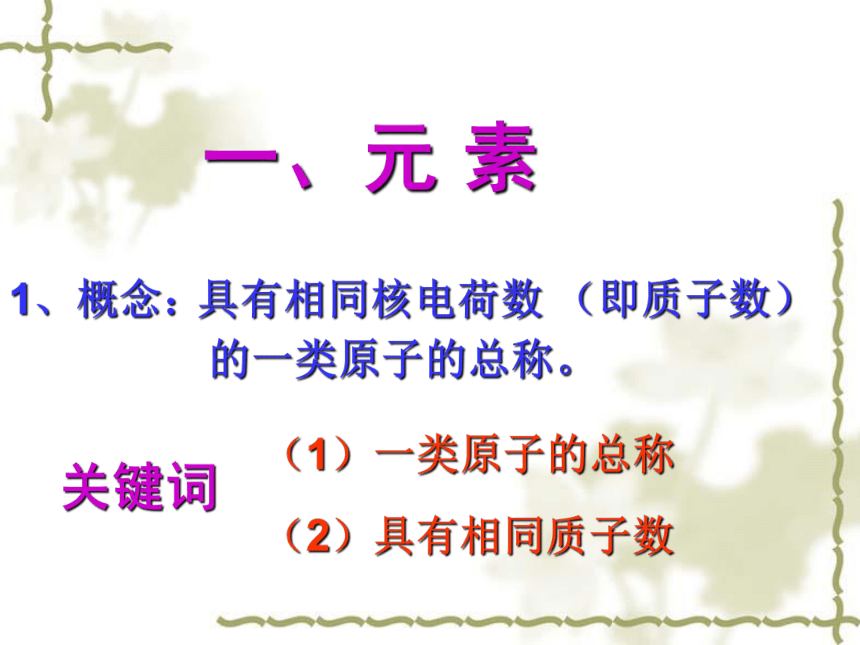 鲁教版九年级上册化学 2.4 元素 课件（21张PPT）