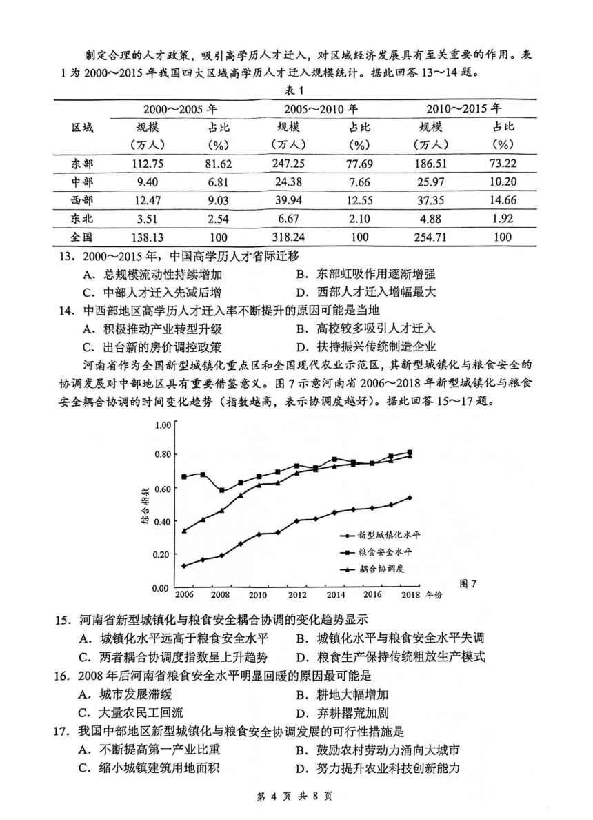 江苏省扬州市2022-2023学年高三下学期开学考试地理试题（PDF版含答案）