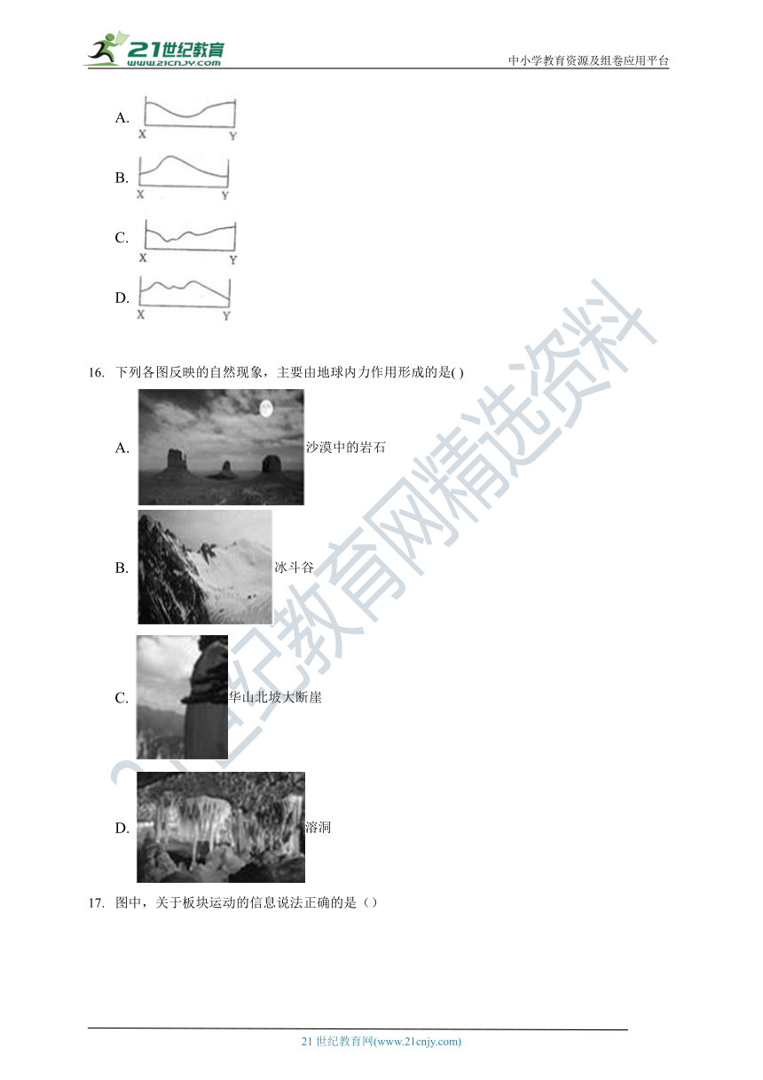 湘教版地理七年级上册第二章地球的面貌练习题（含答案）