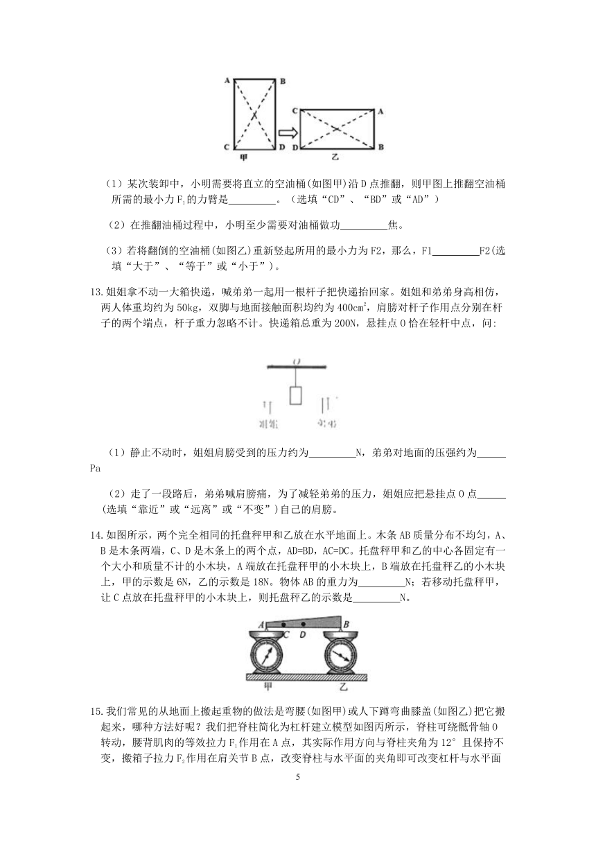 【备考2023】浙教版科学“冲刺重高”压轴训练（三十八）：杠杆的应用（含解析）