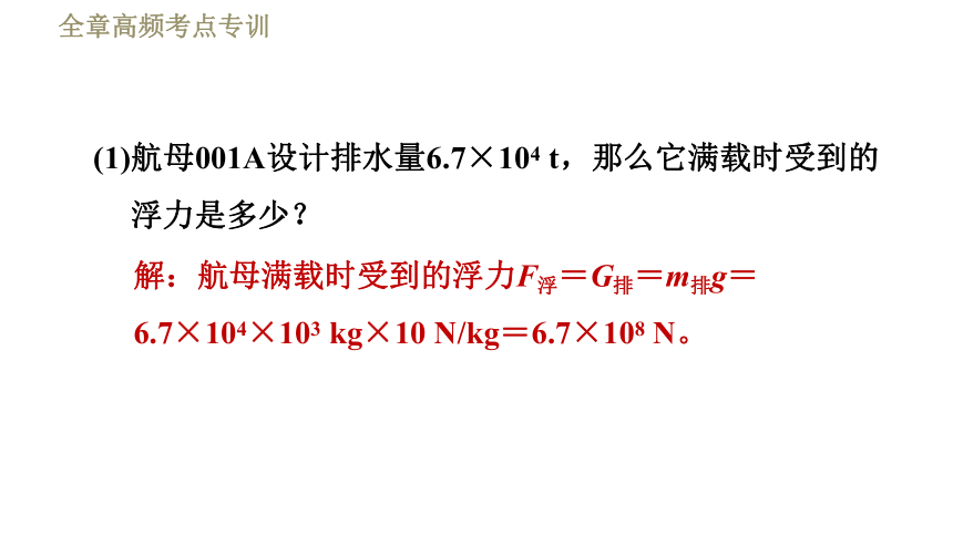 鲁科版八年级下册物理习题课件 第8章 全章高频考点专训  专训3  浮力的计算——平衡法（24张）