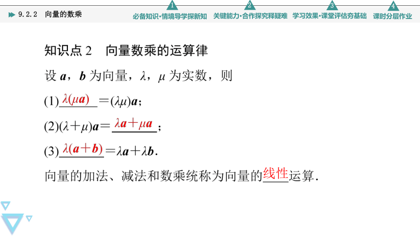 第9章 9.2.2 向量的数乘 课件（共49张PPT）