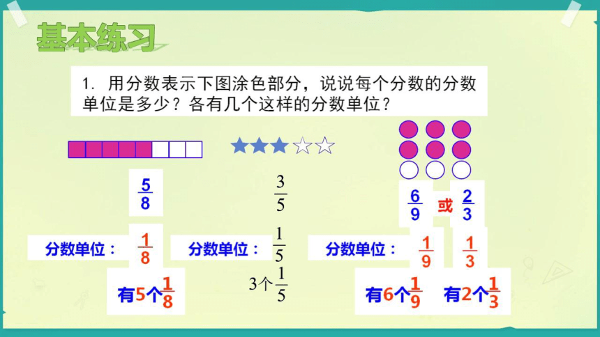 北师大版数学五年级上册  五 分数的意义 《练习六》 课件(共14张PPT)