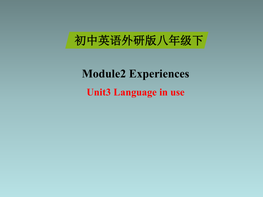 Module 2  Experiences Unit 3  Language in use精品课件(共46张PPT)