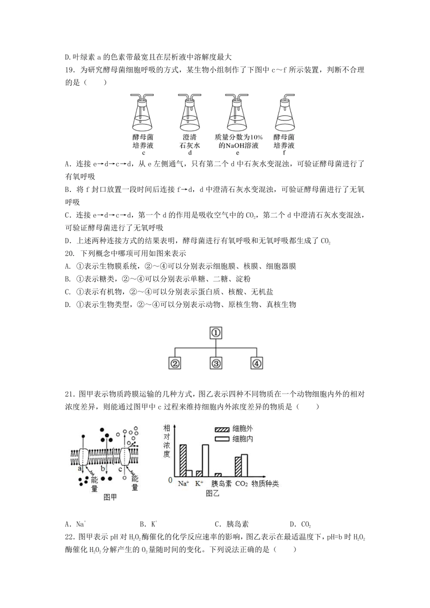 黑龙江省双鸭山市尖山区第一中学2021-2022学年高一上学期期末考试生物（高考班）试题（Word版含答案）