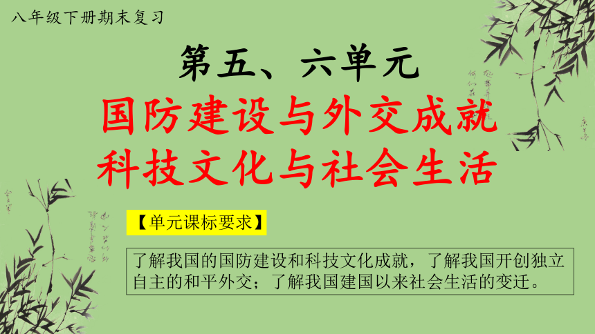 第五、六单元  国防建设与外交成就；科技文化与社会生活  精品复习课件  2022-2023学年八年级历史下册期末复习精品课件与学案