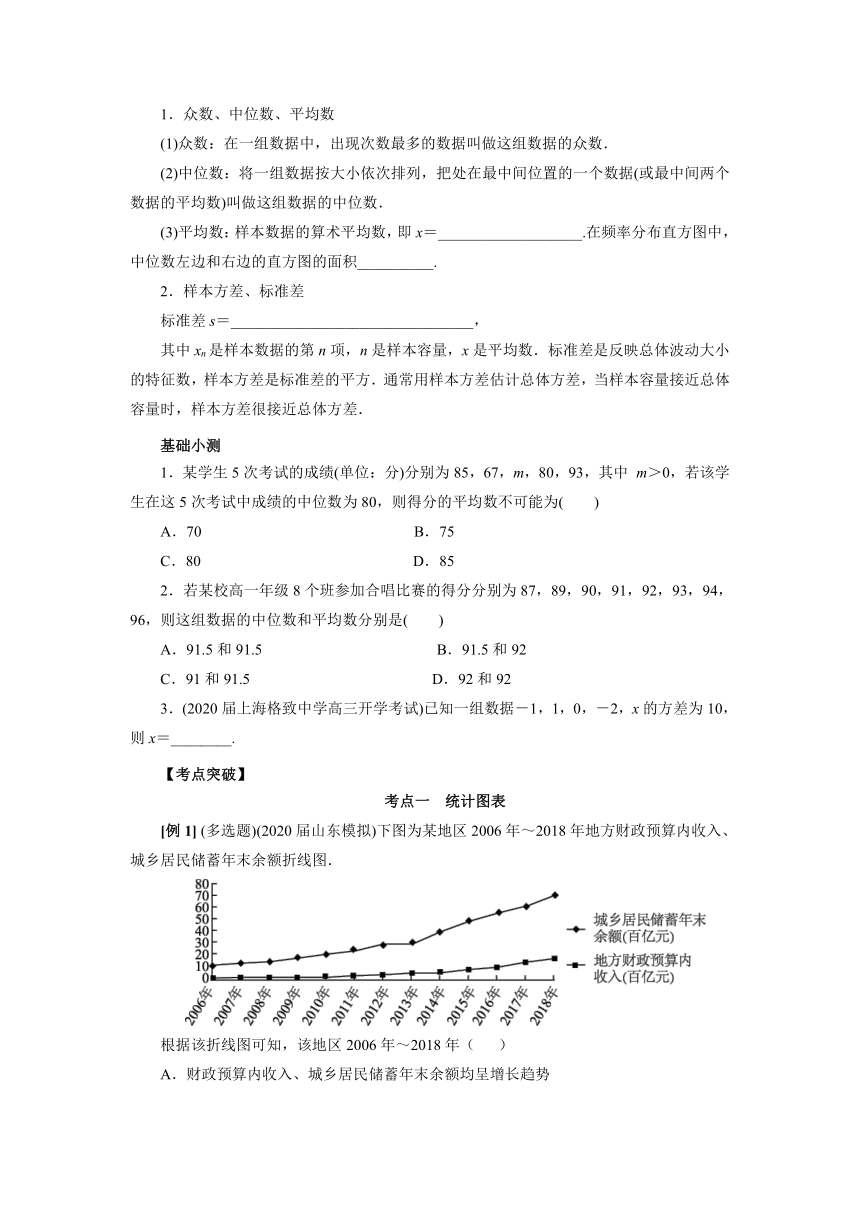 人教B版（2019）数学必修第二册综合复习：用样本估计总体及统计图表 学案（含答案）