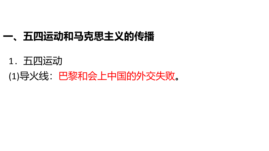 高中历史统编版（2019）中外历史纲要上册第21课 五四运动与中国共产党的诞生 课件（共23张ppt）