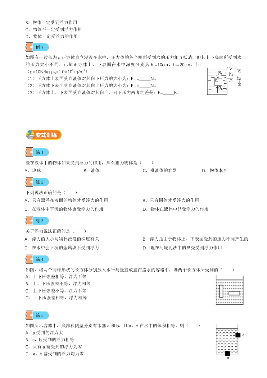 第2讲-浮力基础（讲义+课后练习）---2021—2022学年浙教版八上科学暑期讲义（无答案）