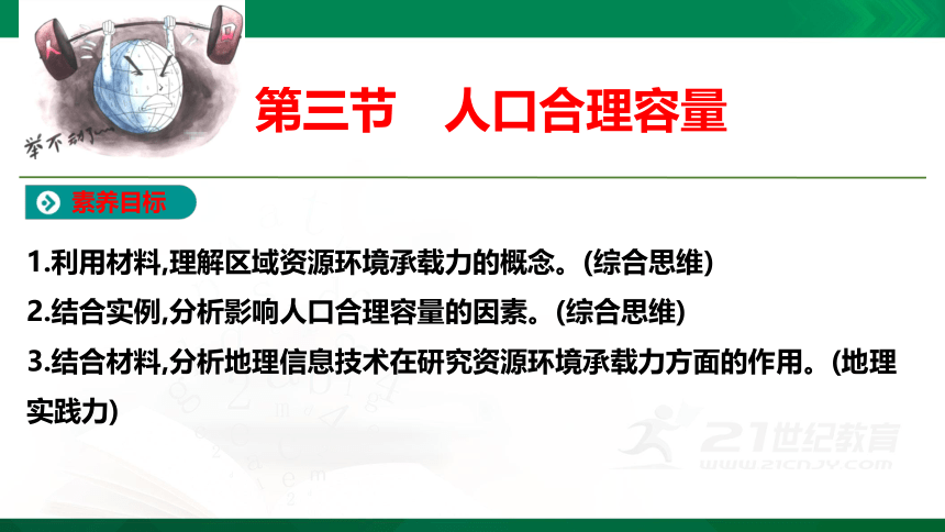 【课件】第一单元 第三节　人口合理容量 地理-鲁教版-必修第二册（共33张PPT）