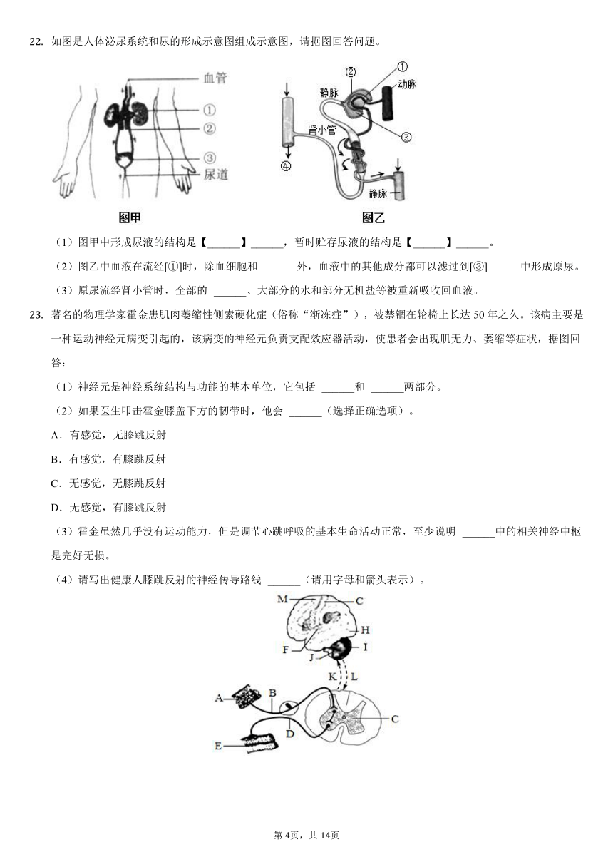 2021-2022学年江苏省南通市海门市中南中学八年级（上）段考生物试卷（9月份）（word版，含解析）