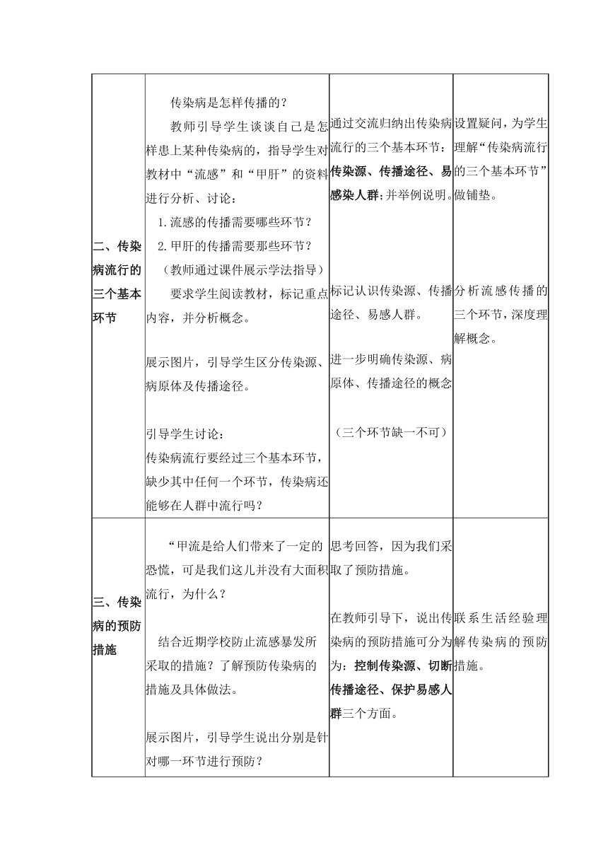 苏科版生物八年级下册 8.24.2 传染病的预防 教案