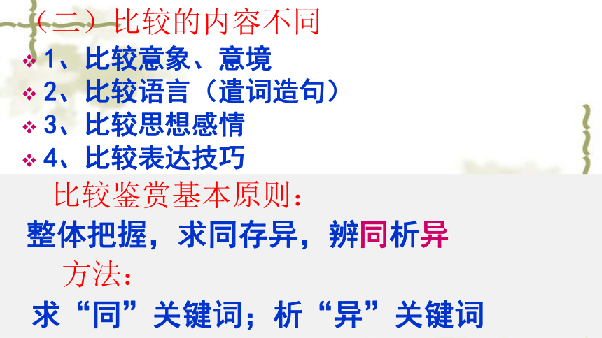 2022届高考语文一轮复习 诗歌鉴赏之比较鉴赏教学课件（30张PPT）