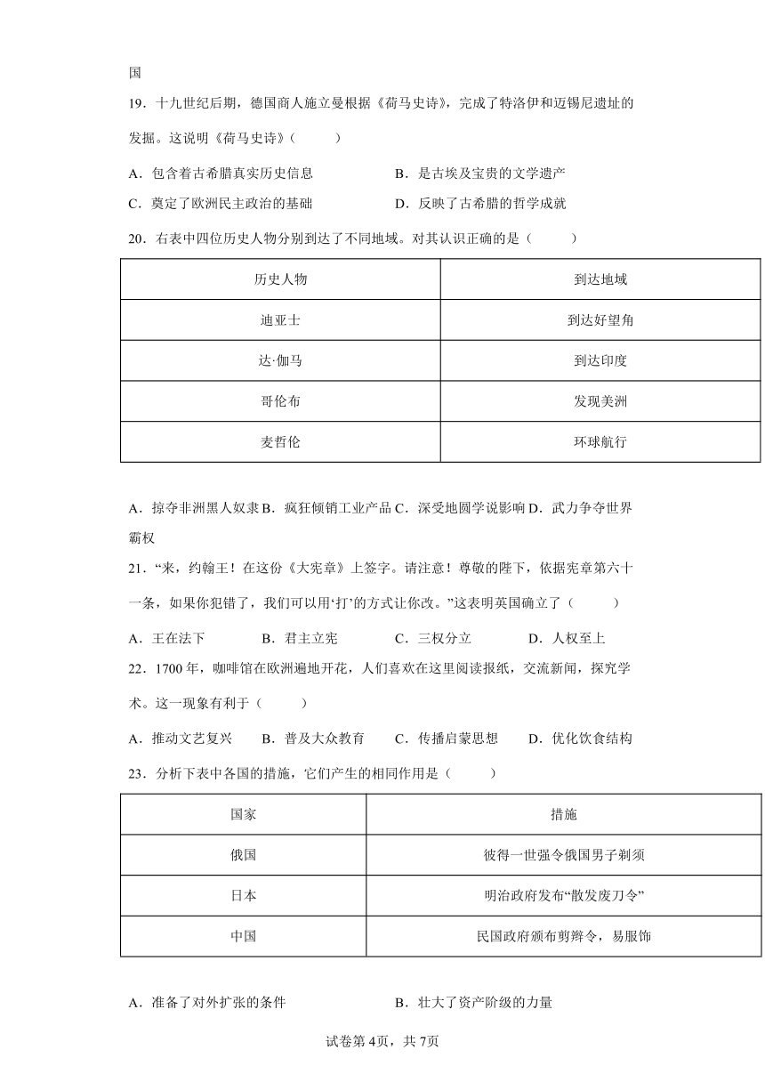 2022年山东省潍坊市中考历史真题试卷（解析版）