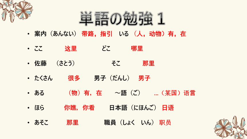 第7课 学校案内 课件-2022-2023学年初中日语人教版第一册(共19张PPT)