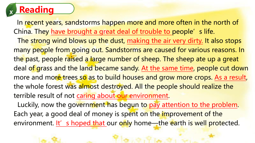 外研版高中英语必修三Module 4 Sandstorms in Asia Writing （共23张PPT）